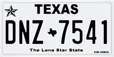 TX license plate DNZ7541