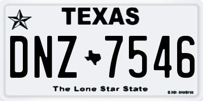 TX license plate DNZ7546