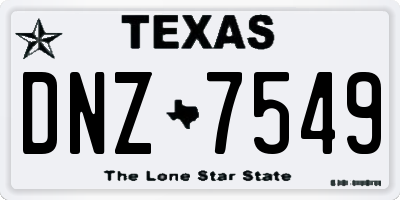 TX license plate DNZ7549