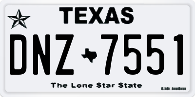TX license plate DNZ7551