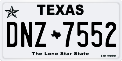 TX license plate DNZ7552