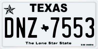 TX license plate DNZ7553