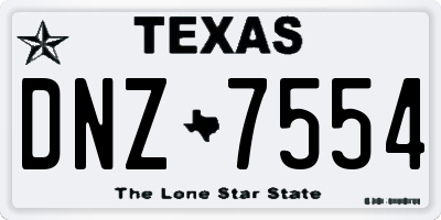 TX license plate DNZ7554