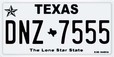 TX license plate DNZ7555