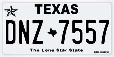 TX license plate DNZ7557