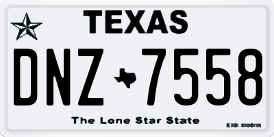 TX license plate DNZ7558