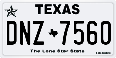 TX license plate DNZ7560