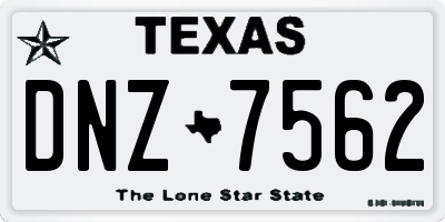 TX license plate DNZ7562