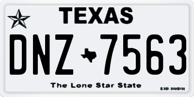 TX license plate DNZ7563