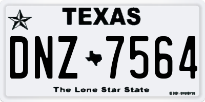 TX license plate DNZ7564
