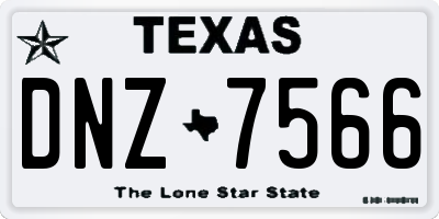 TX license plate DNZ7566
