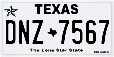 TX license plate DNZ7567