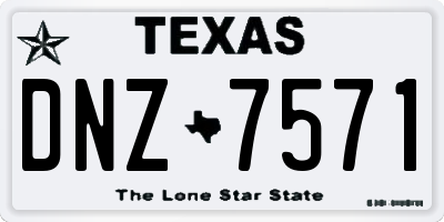 TX license plate DNZ7571
