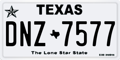 TX license plate DNZ7577