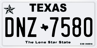 TX license plate DNZ7580