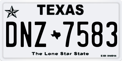 TX license plate DNZ7583