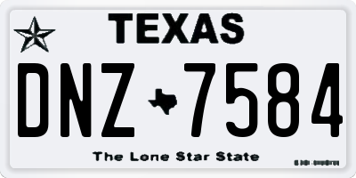 TX license plate DNZ7584