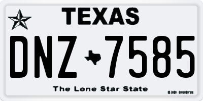 TX license plate DNZ7585