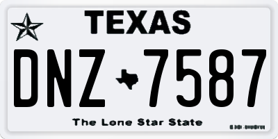 TX license plate DNZ7587