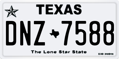 TX license plate DNZ7588