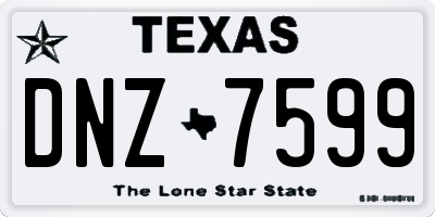 TX license plate DNZ7599