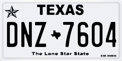 TX license plate DNZ7604