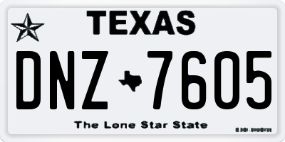 TX license plate DNZ7605