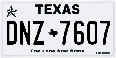 TX license plate DNZ7607