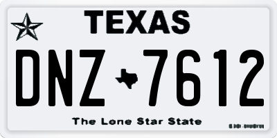 TX license plate DNZ7612