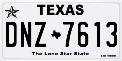 TX license plate DNZ7613
