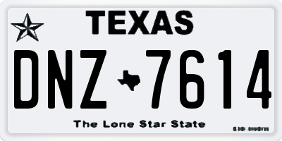TX license plate DNZ7614