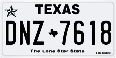 TX license plate DNZ7618