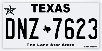 TX license plate DNZ7623