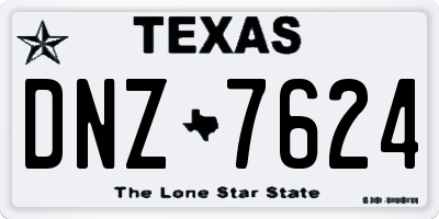 TX license plate DNZ7624