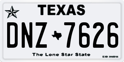 TX license plate DNZ7626