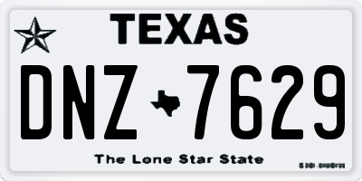 TX license plate DNZ7629