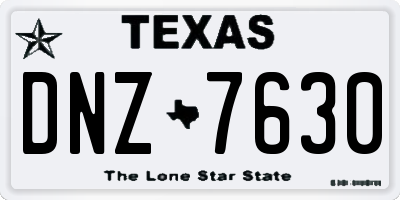 TX license plate DNZ7630
