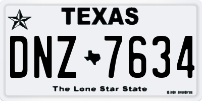 TX license plate DNZ7634