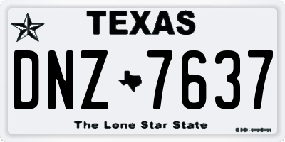 TX license plate DNZ7637