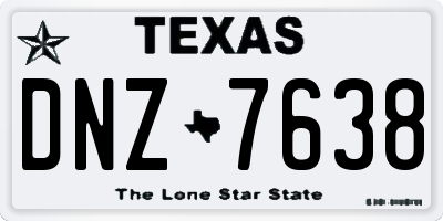TX license plate DNZ7638