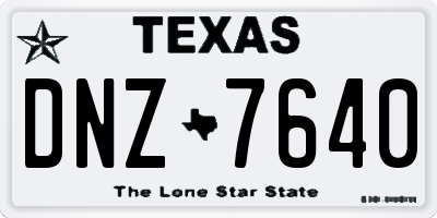 TX license plate DNZ7640