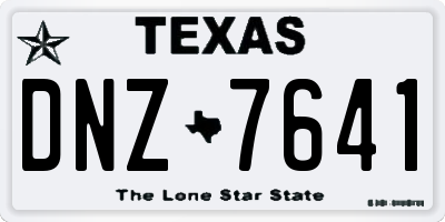 TX license plate DNZ7641