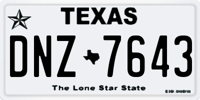 TX license plate DNZ7643