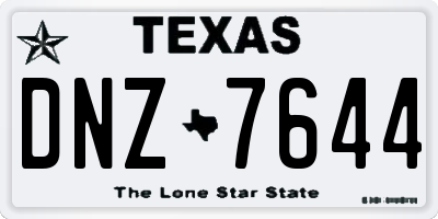 TX license plate DNZ7644