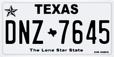 TX license plate DNZ7645