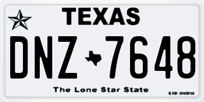 TX license plate DNZ7648