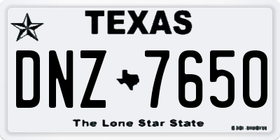TX license plate DNZ7650