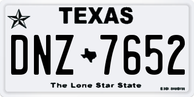TX license plate DNZ7652