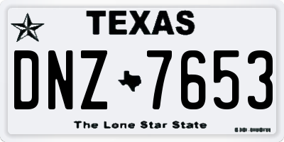TX license plate DNZ7653