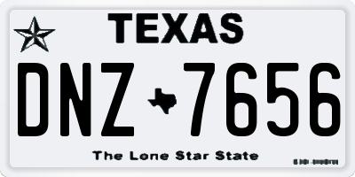 TX license plate DNZ7656